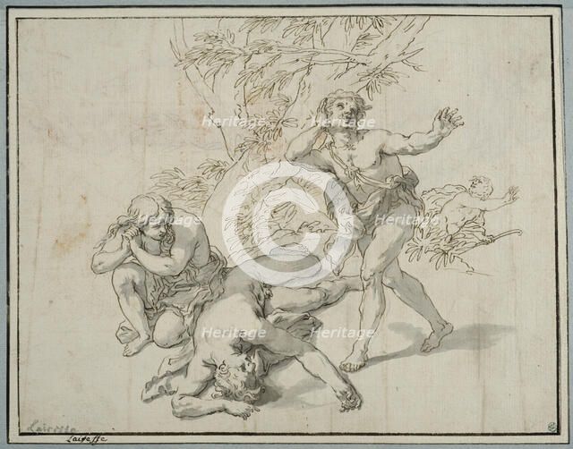 Adam and Eve at Abel's dead body. Creator: Gerard de Lairesse.