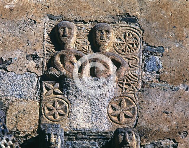  'Adam and Eve after the Original Sin', bas-relief on the façade of the church of San Luis de Alo…