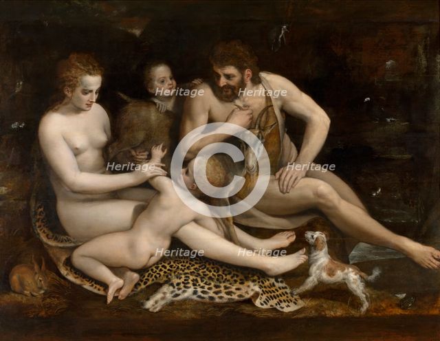 Adam and Eve and their Children, c1540-1570. Creator: Frans Floris.