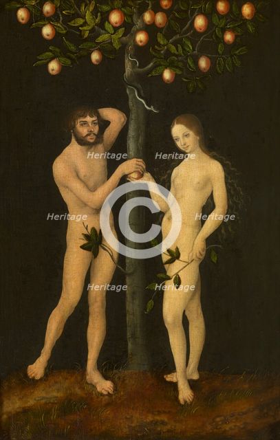 Adam and Eve. Artist: Cranach, Lucas, the Elder (1472-1553)