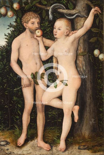 Adam and Eve. Artist: Cranach, Lucas, the Elder (1472-1553)