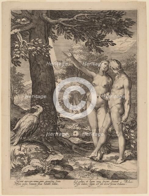 Adam and Eve before the Tree of Knowledge, 1604. Creator: Jan Saenredam.