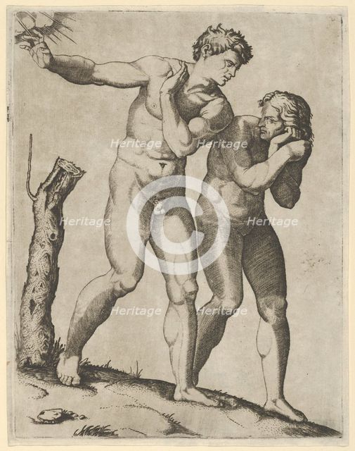 Adam and Eve being expelled from paradise, ca. 1515-25. Creator: Marcantonio Raimondi.