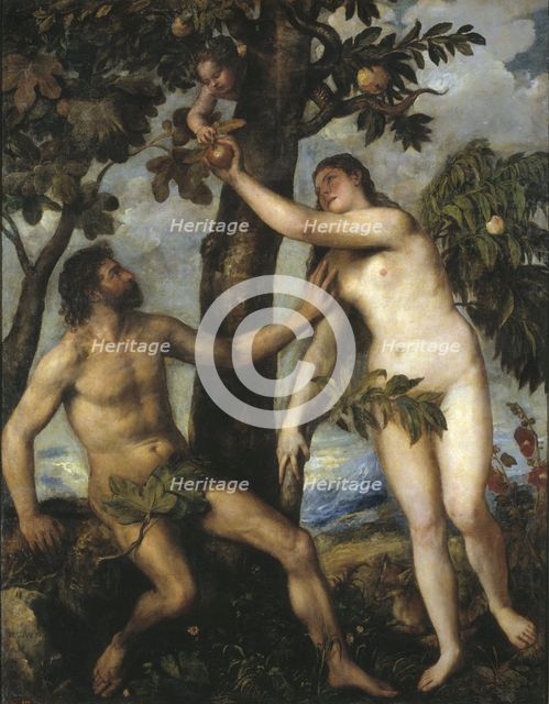 Adam and Eve, c. 1550. Artist: Titian (1488-1576)