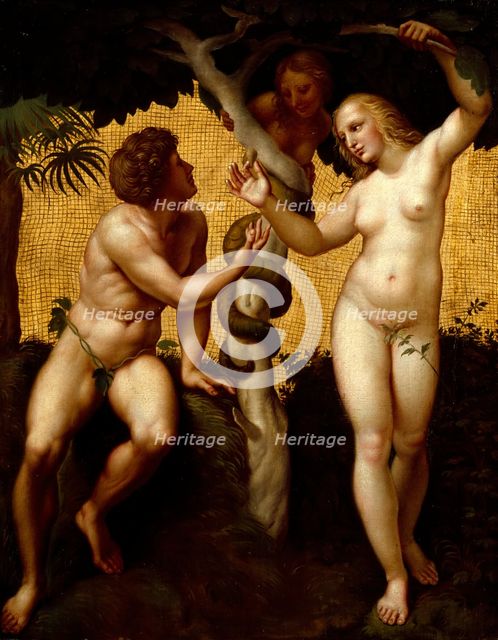 Adam and Eve, (c1508-1511), late 18th century. Creator: Giuseppe Cades.