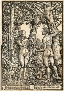 Adam and Eve, c1525. Creator: Burgkmair; Hans; the Elder (1473-1531)