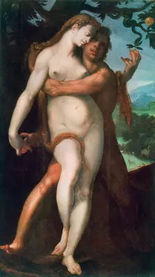 Adam and Eve c1566-1611. Artist: Bartholomeus Spranger