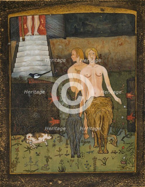 Adam and Eve, c.1895. Creator: Simberg, Hugo (1873-1917).