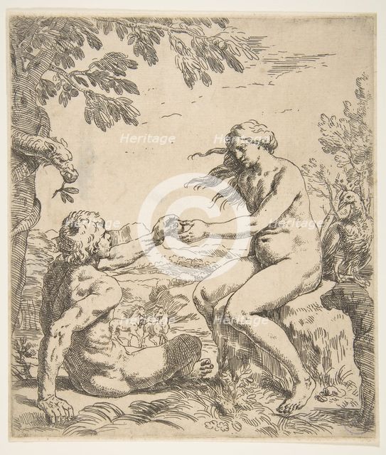 Adam and Eve, ca. 1639. Creator: Simone Cantarini.