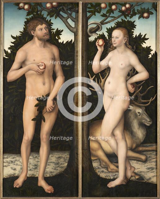 Adam and Eve. Creator: Cranach, Lucas, the Elder (1472-1553).