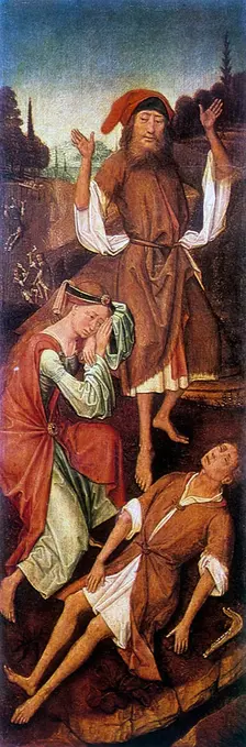 Adam and Eve Crying over the Body of Able c1440-1495. Artist: Vrancke Van der Stockt