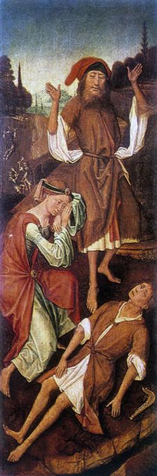 Adam and Eve Crying over the Body of Able c1440-1495. Artist: Vrancke Van der Stockt