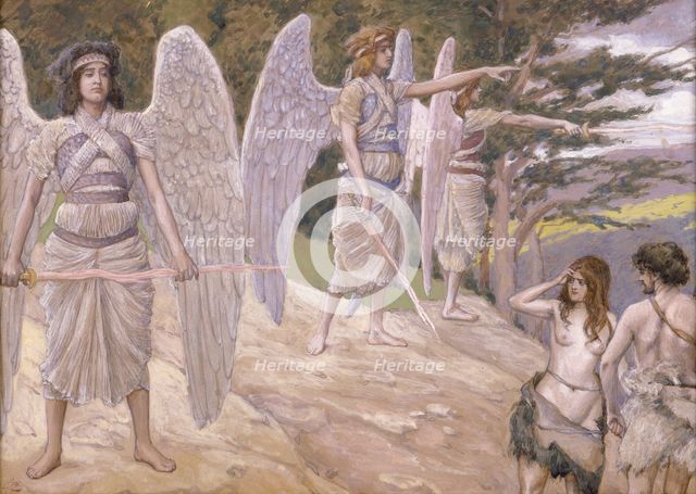 Adam and Eve Driven From Paradise, 1896-1902. Artist: Tissot, James Jacques Joseph (1836-1902)