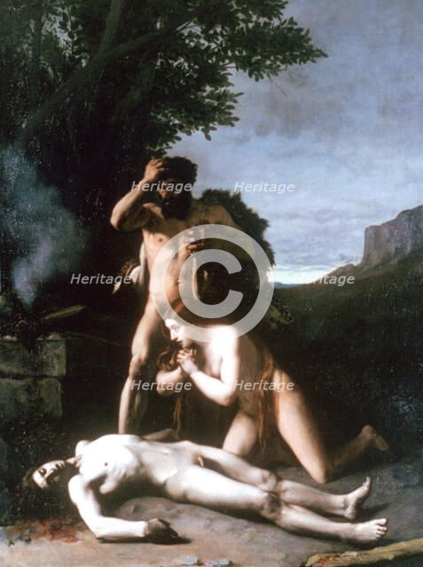 'Adam and Eve finding the Body of Abel', 1858. Artist: Jean Jacques Henner
