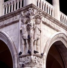 Adam and Eve in a fifteenth century relief in the Doge's Palace of Venice