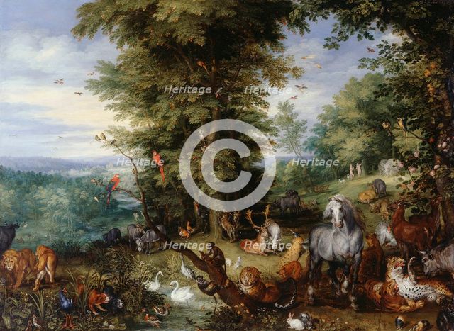 Adam and Eve in the Garden of Eden, 1615.