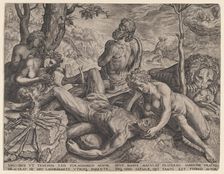 Adam and Eve Lamenting the Death of Abel, 1564. Creator: Cornelis Cort