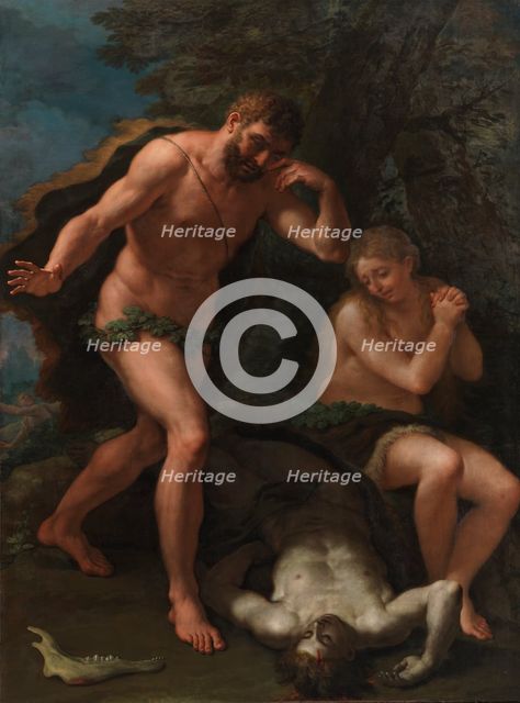 Adam and Eve Lamenting over the Body of Abel, 1715-1728. Creators: Paolo de' Matteis, Luca Giordano.