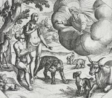 Adam and Eve Placed in the Garden of Eden, 16th century. Creator: Antonio Tempesta