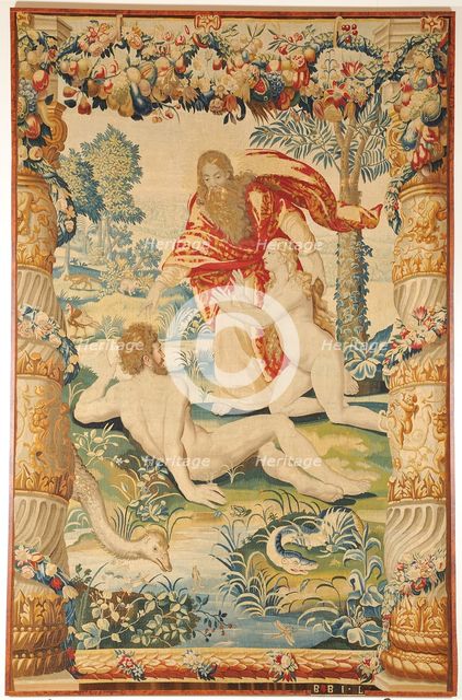 Adam and Eve (Tapestry), c. 1650-1660. Artist: Leyniers Workshop (active Mid of 17th cen.)