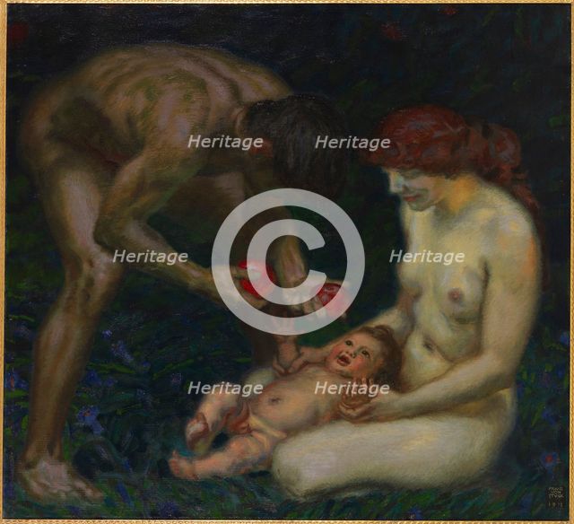 Adam and Eve (The Family), 1912. Creator: Stuck, Franz, Ritter von (1863-1928).