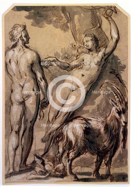 'Adam and Eve. The Fall', late 1590s. Artist: Gerrit Pietersz