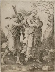 Adam and Eve with Cain, 1510. Creator: Leyden; Lucas; van (1489/94-1533)