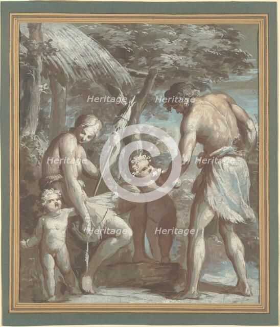 Adam and Eve with Cain and Abel. Creator: Carlo Alberto Baratta.