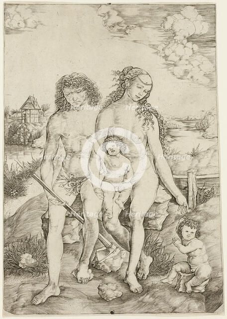 Adam and Eve with the Infants Cain and Abel, c.1500. Creator: Cristofano di Michele Martini.