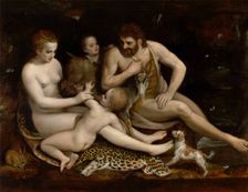 Adam and Eve with their children, c1550. Creator: Frans Floris