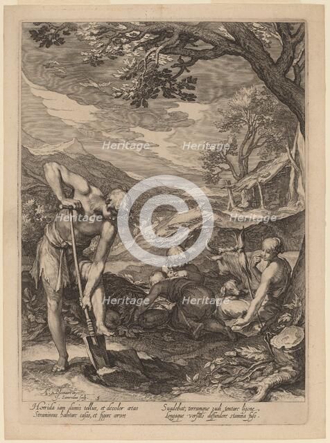 Adam and Eve Working, 1604. Creator: Jan Saenredam.