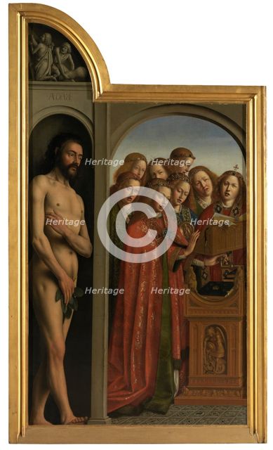 Adam and Singing Angels, c1430s. Creator: Jan van Eyck.