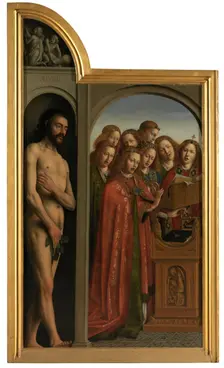 Adam and Singing Angels, c1430s. Creator: Jan van Eyck