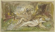 Adam beholds the newly created Eve. Creator: Jules Luntechutz