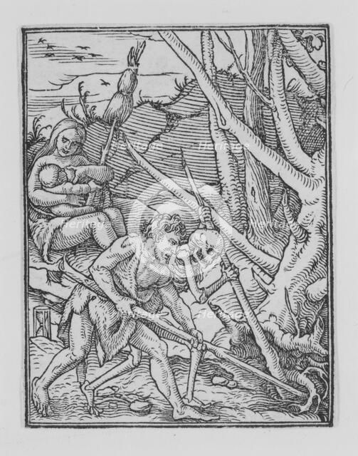 Adam digging, from The Dance of Death, ca. 1526, published 1538. Creator: Hans Lützelburger.