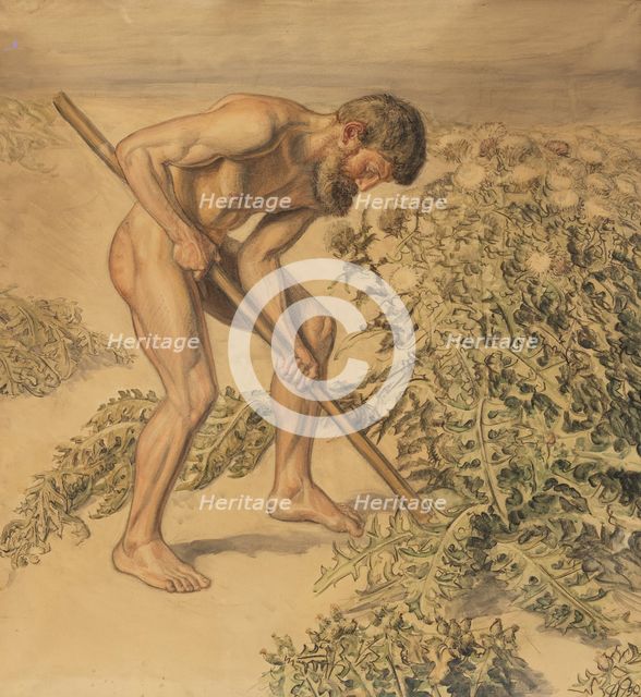 Adam drawing up Thistles, 1903. Creator: Joakim Skovgaard.