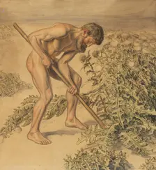 Adam drawing up Thistles, 1903. Creator: Joakim Skovgaard