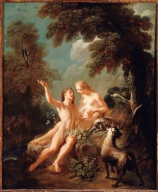 Adam et Eve au Paradis, c.1735. Creator: Jean-Joseph Dumons