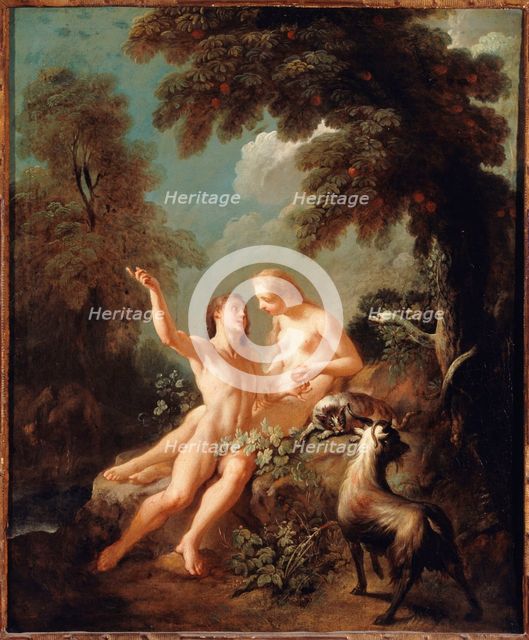 Adam et Eve au Paradis, c.1735. Creator: Jean-Joseph Dumons.