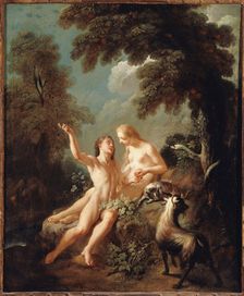 Adam et Eve au Paradis, c.1735. Creator: Jean-Joseph Dumons