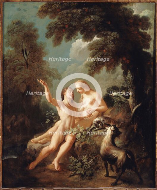 Adam et Eve au Paradis, c.1735. Creator: Jean-Joseph Dumons.