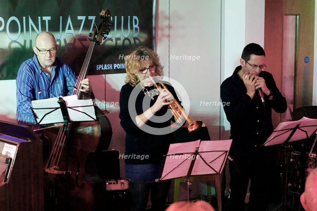 Adam Glasser, Nigel Thomas and S Richardson, Seaford Head Golf Club, Feb 2016. Artists: Brian O'Connor, Nigel Thomas.
