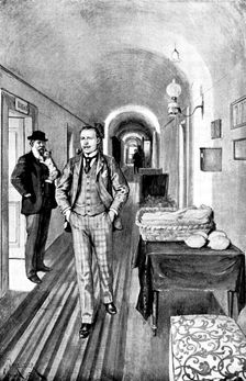 Adam Johnstone's Son: Johnstone hung about the reading-room and smoked a pipe..., 1895. Creator: George Meisenbach