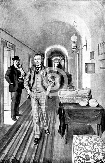 Adam Johnstone's Son: Johnstone hung about the reading-room and smoked a pipe..., 1895. Creator: George Meisenbach.