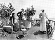 Adam Johnstone's Son: Meanwhile, he spent a great deal of his time with the Bowrings, 1895. Creator: George Meisenbach