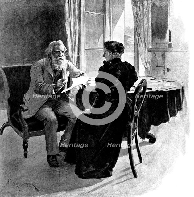 Adam Johnstone's Son: They went into the reading-room together and he shut the door, 1895. Creator: George Meisenbach.
