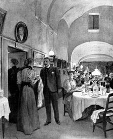 Adam Johnstone's Son: "I beg your pardon,' he was saying, "you have dropped your shawl", 1895. Creator: George Meisenbach