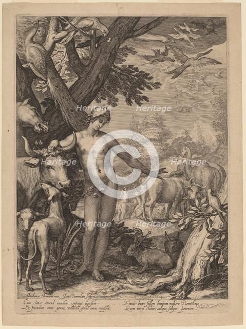 Adam Naming the Animals, 1604. Creator: Jan Saenredam.