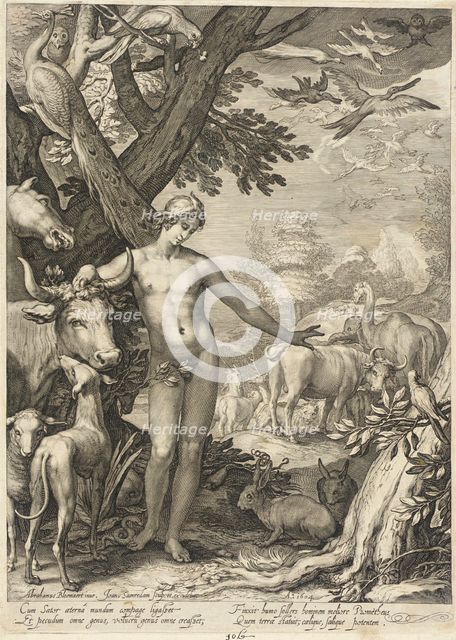 Adam Naming the Animals, 1604. Creator: Jan Saenredam.