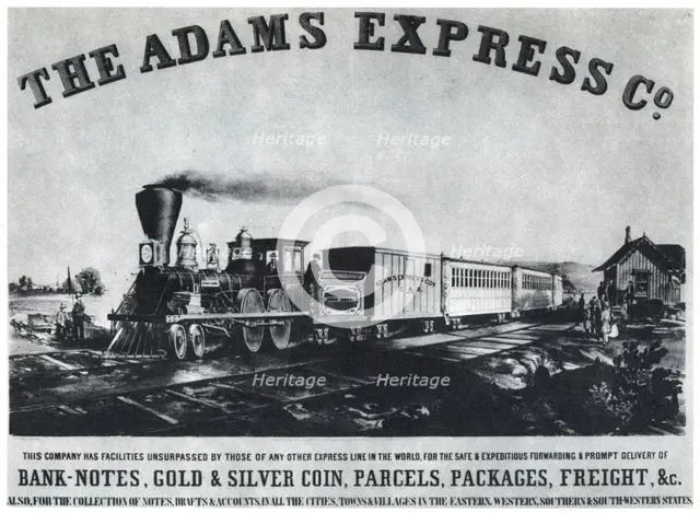 Adams Express Company advertisement, c1860s (1954). Artist: Unknown